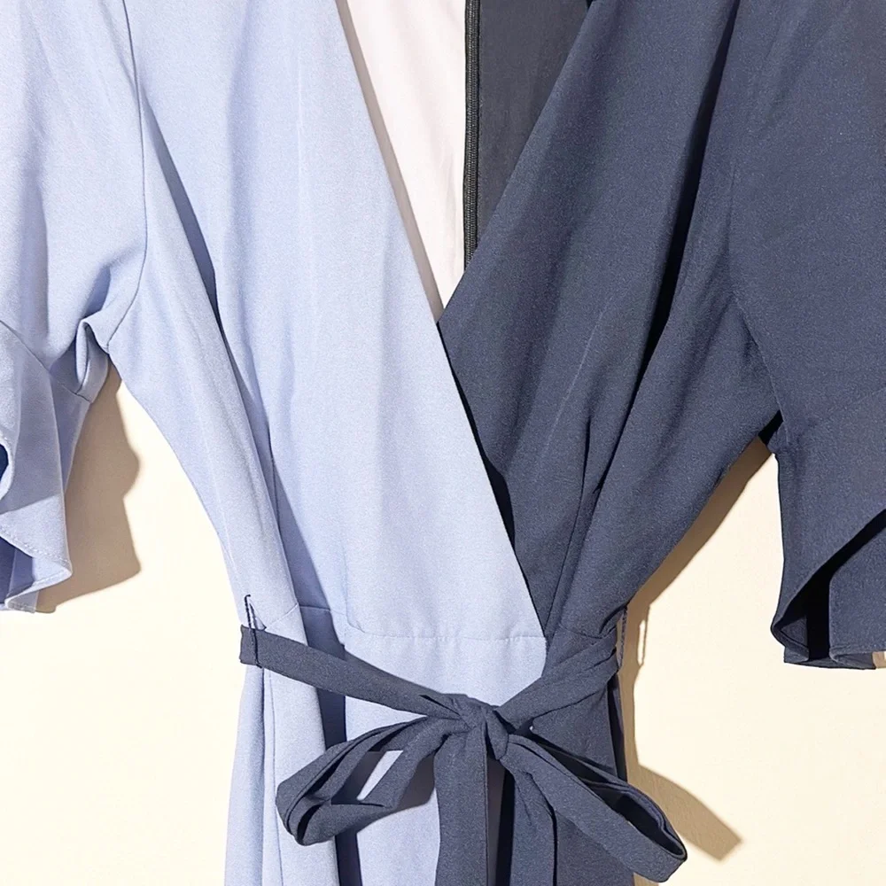 Anthropologie x Hutch Colorblock Faux Wrap Midi dress women sizes: S, M